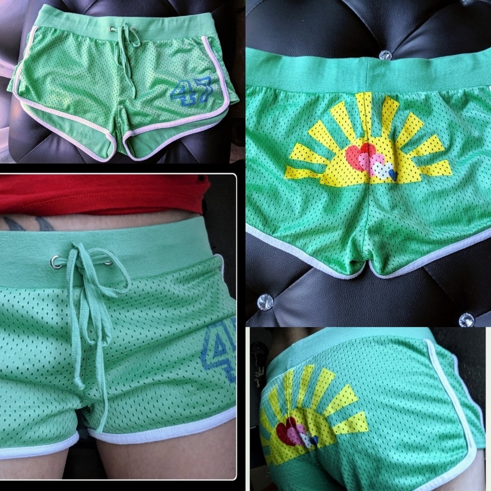 Blu Chic Mesh Athletic Shorts M